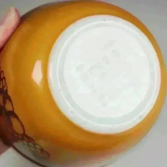 VINTAGE PYREX Old Orchard Mixing Bowls Nesting Lot of 2 60s 70s Brown 401 402 - Picture 12 of 16